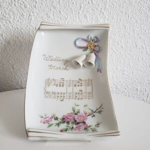 Vtg  MC Ardalt Japan Music Notes Wedding March Ceramic Trinket Tray Wall Decor